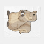 リスのコーヒーカップ フリースブランケット (正面(横))