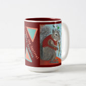 リスのコーヒーマグを擦り切る ツートーンマグカップ (正面右)