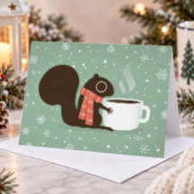 リスのコーヒー恋人の森林冬休みのクリスマス