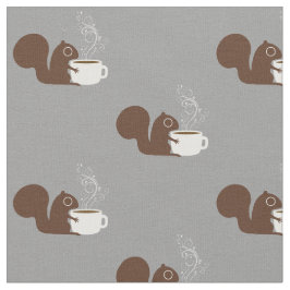 リスのコーヒー恋人 ファブリック