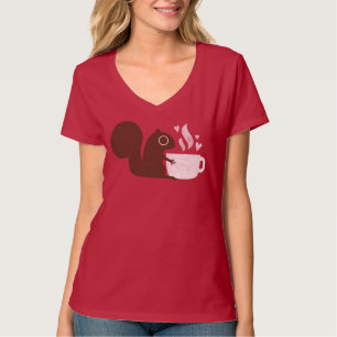 リスのコーヒー恋人 Tシャツ
