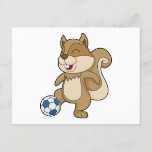 リスのサッカープレーヤー サッカー ポストカード