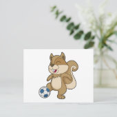 リスのサッカープレーヤー サッカー ポストカード (スタンド正面)