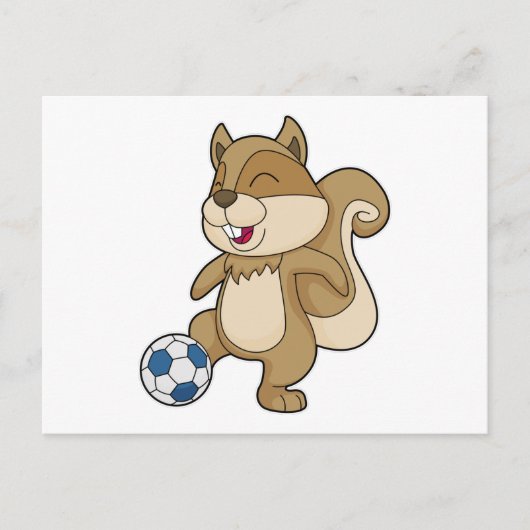 リスのサッカープレーヤー サッカー ポストカード (正面)