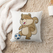 リスのサッカー選手サッカー クッション (ブランケット)