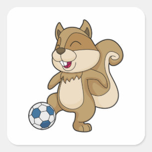 リスのサッカー選手サッカー スクエアシール