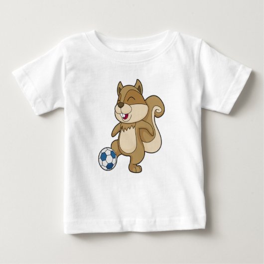 リスのサッカー選手サッカー ベビーTシャツ (正面)