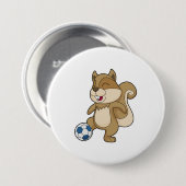 リスのサッカー選手サッカー 缶バッジ (正面&裏面)