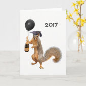 リスのシャンペンの気球2017のカード カード (黄色い花)