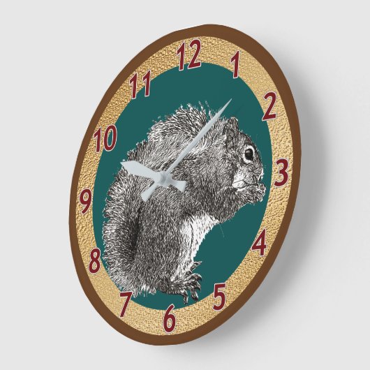 リスのスケッチ大時計 ラージ壁時計 (傾斜)