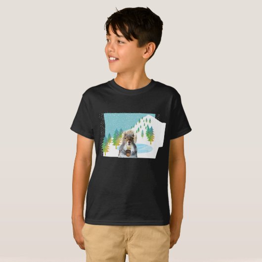 リスのスノーボーダーのTシャツ Tシャツ (正面フル)