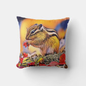 リスのデジタル絵画アート装飾用クッション クッション (正面)