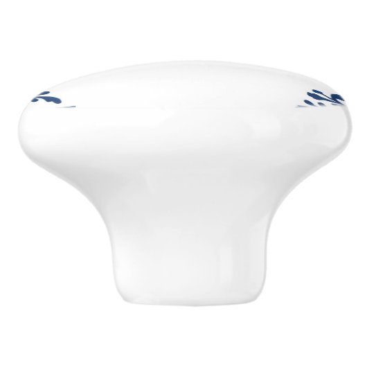 リスのデルフトブルーコーナーウッドランド動物 セラミックノブ (側面)