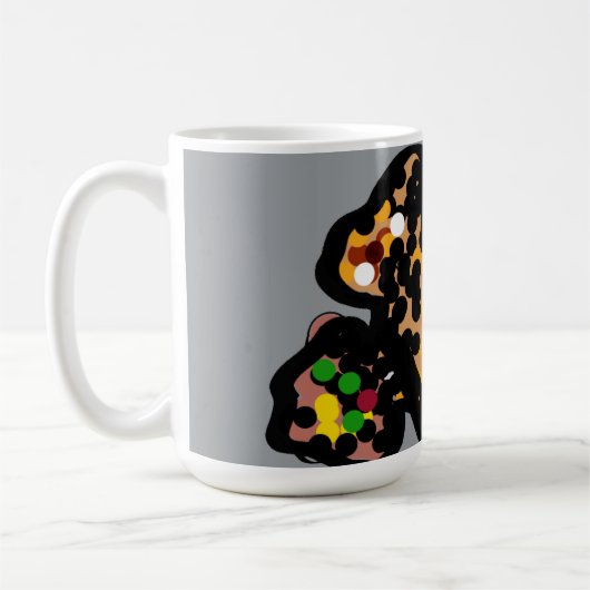 リスのドットアート コーヒーマグカップ (左)