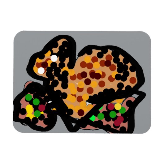 リスのドットアート マグネット (横)