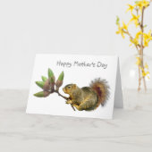 リスのドングリの花束の母の日カード カード (黄色い花)