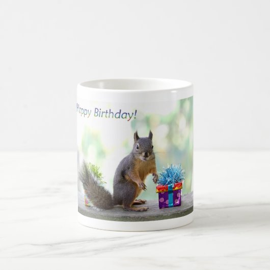 リスのハッピーバースデー! コーヒーマグカップ (中央)