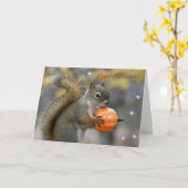 リスのハロウィーンカードのビックレス カード (黄色い花)