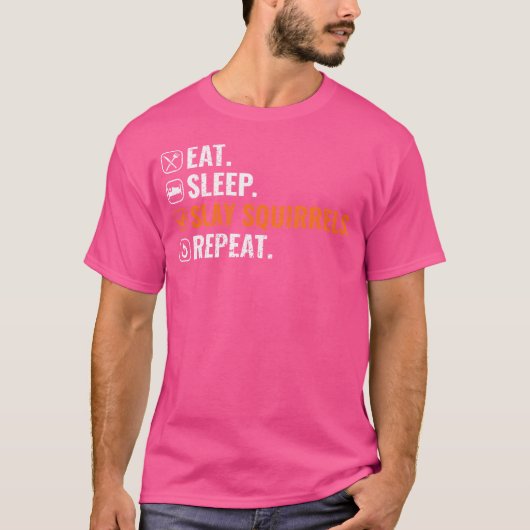 リスのハンター食べスリープスレイリス Tシャツ (正面)