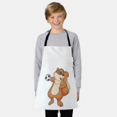 リスのハンドボール選手ハンドボール エプロン (着用した状態)