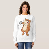 リスのハンドボール選手ハンドボール スウェットシャツ (正面フル)