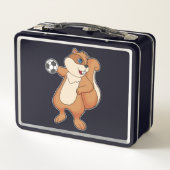 リスのハンドボール選手ハンドボール メタルランチボックス (裏面)