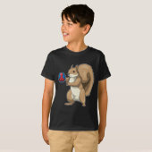 リスのハンドボール選手ハンドボール Tシャツ (正面フル)