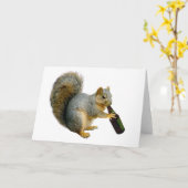 リスのビール カード (黄色い花)