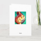 リスのピネコンヴィンテージ秋冬のティール（緑がかった色）金ゴールド カード (裏面)