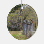 リスのフェンスのポーズ セラミックオーナメント (左)