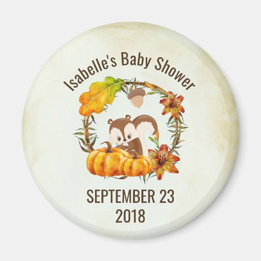 リスのフローラリース秋素朴STD マグネット (正面)