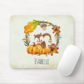 リスのフローラリース秋 素朴 マウスパッド (マウス)