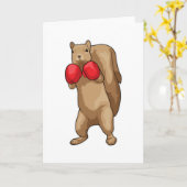 リスのボクサー ボクシンググローブ カード (黄色い花)
