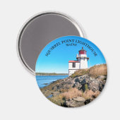 リスのポイントライトハウス、メインのラウンドマグネット マグネット (正面/裏面)