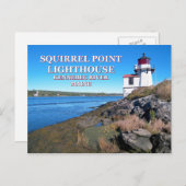 リスのポイントライトハウス、メイン葉書 ポストカード (正面/裏面)
