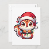 リスのメリークリスマス冬の動物リス シーズンポストカード (正面/裏面)