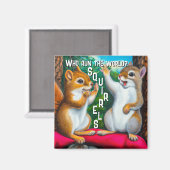 リスのユーモア |リスおもしろいリーアートかわいい冷蔵庫 マグネット (正面/裏面)