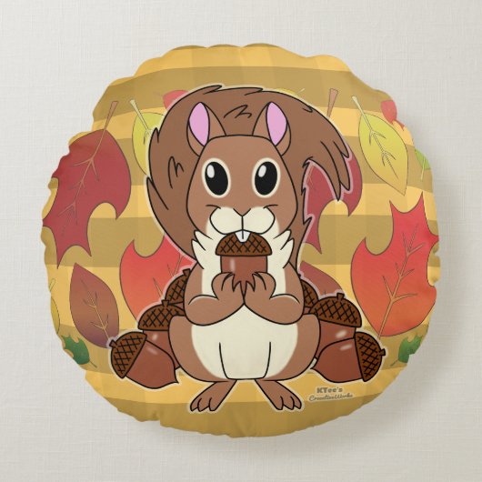 リスのリス –  ラウンドクッション (正面)