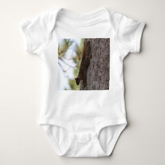 リスの上下逆 ベビーボディスーツ (正面)