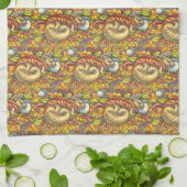 リスの下で眠る紅葉,季節 キッチンタオル (折り畳み)