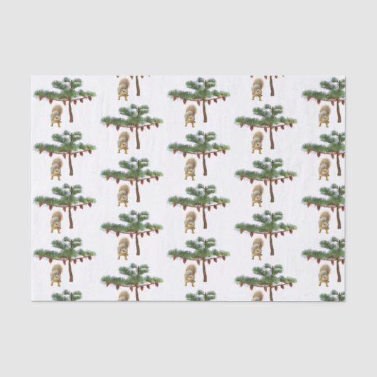 リスの下ツリーティッシュペーパー 薄葉紙 (正面)