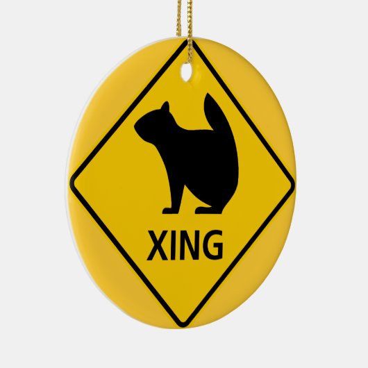 リスの交差のハイウェーの印 セラミックオーナメント (右)