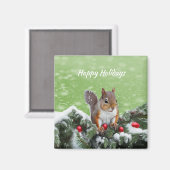 リスの休日クリスマスマグネット マグネット (正面/裏面)