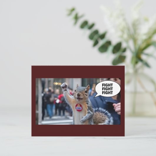 リスの保守的なおもしろいクリスマス ポストカード (スタンド正面)