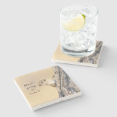 リスの写真と文字 ストーンコースター (横)