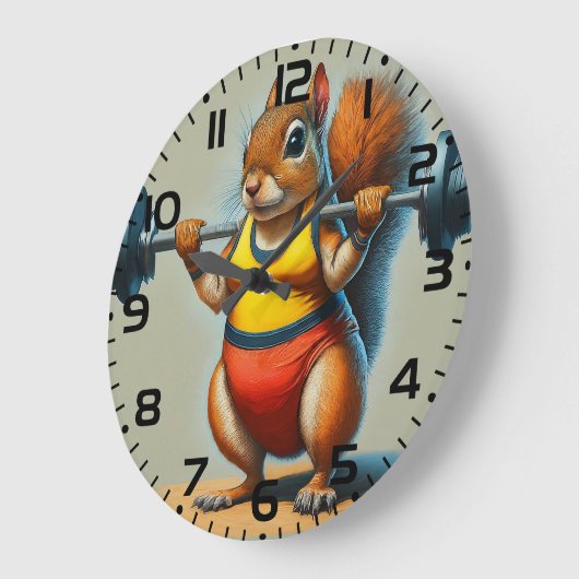 リスの力 ラージ壁時計 (傾斜)