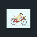 リスの友人とサイクリストの犬 – おもしろい動物の芸術 キャンバスプリント<br><div class="desc">サイクリング犬とリスのキャンバスの印刷。赤い自転車を漕ぐベレー帽をかぶった可愛い漫画の犬。幸せなリスは自転車のバスケットに乗っている。サイクリストと動物愛好家のためのおもしろいアートプリント。すべての大事な行事におもしろいの贈り物を作る製品に印刷さ魅力的れたより多くのデザインのためのジェンのドードルの世界を参照。©ジェンイナシビリ</div>