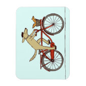 リスの友人を連れたサイクリストの犬-おもしろいアート マグネット (縦)