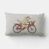 リスの友人-おもしろい動物の芸術を持つサイクリング犬 ランバークッション (裏面)