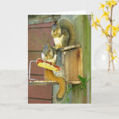 リスの友人 カード (黄色い花)